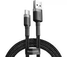 Кабель Baseus Cafule Cable USB for Type-C 3A 1 м Black / Grey (Черный / Серый) (CATKLF-BG1)