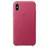 Чехол бампер для iPhone X Apple Leather Bumper Pink Fuchsia (Розовая фуксия)