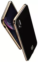 Чехол бампер для iPhone Xr LA Manon Etui Gold&Black (Золотой&Черный)