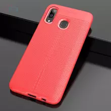 Чехол бампер для Samsung Galaxy A40 Anomaly Leather Fit Red (Красный)