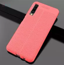 Чехол бампер для Samsung Galaxy A70 Anomaly Leather Fit Red (Красный)