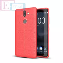 Чехол бампер для Nokia 8 Sirocco Anomaly Leather Fit Red (Красный)