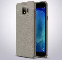 Чехол бампер для Samsung Galaxy J4 2018 J400F Anomaly Leather Fit Gray (Серый)