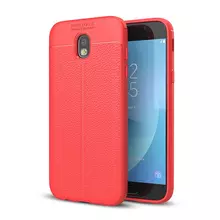 Чехол бампер для Samsung Galaxy J3 2017 Anomaly Leather Fit Red (Красный)