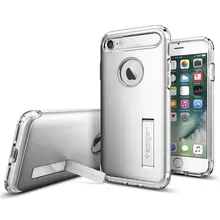 Чехол бампер для iPhone 8 Spigen Slim Armor Satin Silver (Атласное Серебро)