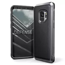Чехол бампер для Samsung Galaxy S9 X-Doria Defense Lux Black Leather (Черная Кожа)