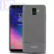 Чехол бампер для Samsung Galaxy A6 2018 idools Leather Fit Gray (Серый)
