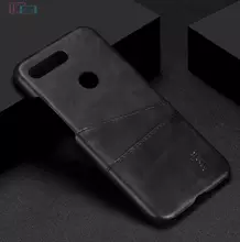 Чехол бампер для Huawei Honor V20 Imak Leather Fit Card Slot Black (Черный слот для карт)