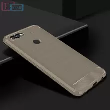 Чехол бампер для Huawei Y9 2018 iPaky Carbon Fiber Gray (Серый)