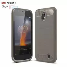 Чехол бампер для Nokia 1 iPaky Carbon Fiber Gray (Серый)
