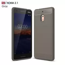 Чехол бампер для Nokia 2.1 iPaky Carbon Fiber Gray (Серый)