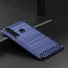 Чехол бампер для Samsung Galaxy A9 2018 iPaky Carbon Fiber Blue (Синий)