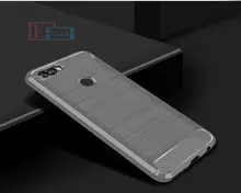 Чехол бампер для Huawei P Smart iPaky Carbon Fiber Gray (Серый)