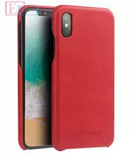 Чехол бампер для iPhone Xs Qialino Calf Skin Red (Красный)