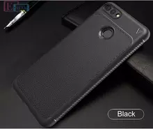 Чехол бампер для Huawei Y9 2018 Lenuo Leather Fit Black (Черный)