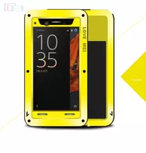 Чехол бампер для Sony XperiA XZ Love Mei PowerFull Yellow (Желтый)