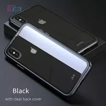 Чехол бампер для iPhone Xs Max Luphie Magnetic Transparent&Black (Прозрачный&Черный)