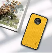 Чехол бампер для Motorola Moto G6 Plus Mofi Carbon Bumper Yellow (Желтый)