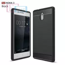 Чехол бампер для Nokia 3 iPaky Carbon Fiber Black (Черный)