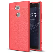 Чехол бампер для Sony Xperia XA2 Ultra 2018 Anomaly Leather Fit Red (Красный)