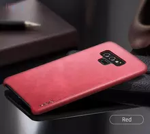 Чехол бампер для Samsung Galaxy Note 9 X-Level Leather Bumper Red (Красный)