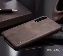 Чехол бампер для Huawei P30 X-Level Leather Bumper Coffee (Кофейный)