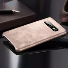 Чехол бампер для Samsung Galaxy S10e X-Level Leather Bumper Gold (Золотой)