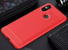 Чехол бампер для Xiaomi MiA2 iPaky Carbon Fiber Red (Красный)