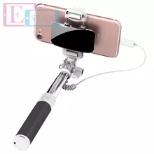 Компактная селфи палка Rock Mini Selfie Stick с зеркальцем для смартфонов Black (Чeрный) ROT0752