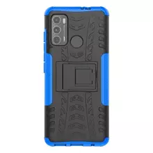 Противоударный чехол бампер для Motorola Moto G60 / Moto G40 Fusion Nevellya Case (встроенная подставка) Blue (Синий)
