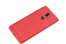 Противоударный чехол бампер для Nokia 7 Plus iPaky Carbon Fiber Red (Красный)