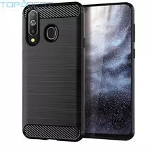Противоударный чехол бампер для Samsung Galaxy M20 iPaky Carbon Fiber Black (Черный)