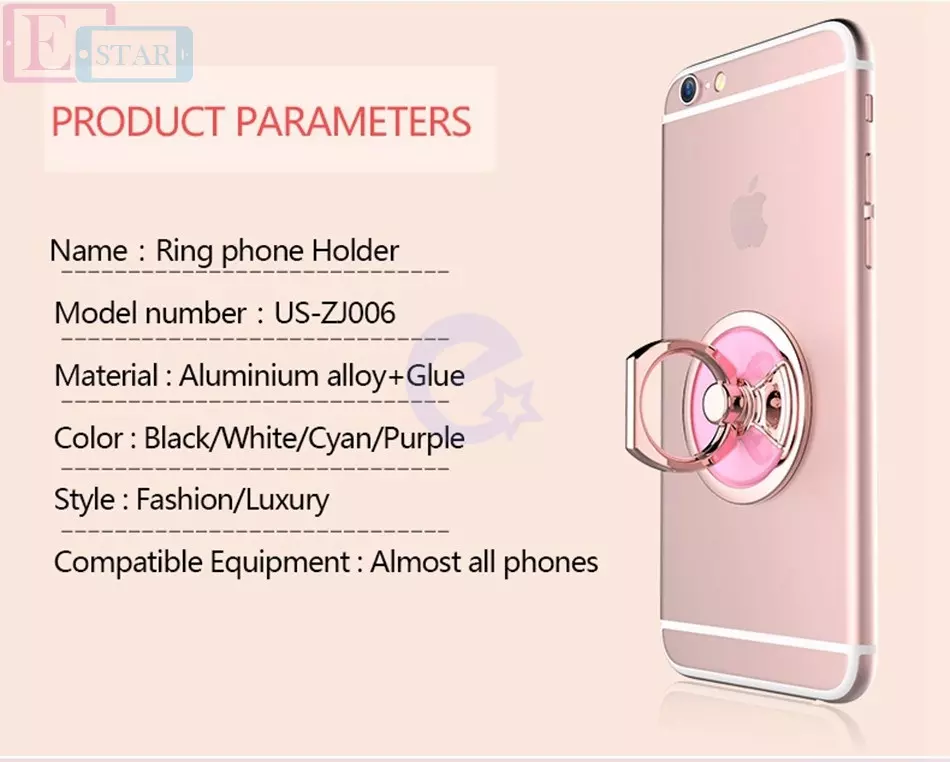 Алюминиевое кольцо-подставка USAMS 360 Rotation Aluminium Alloy Portable Holder для смартфонов и телефонов Black (Черный)