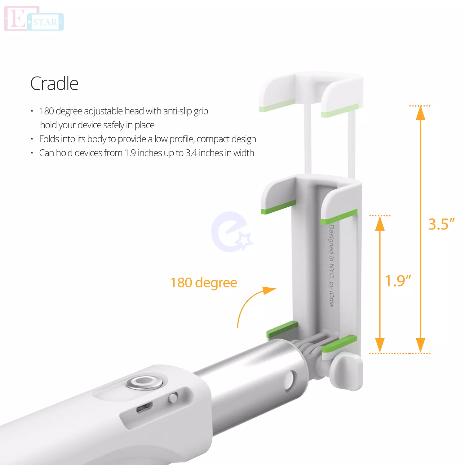 Оригинальная селфи палка iOttie MiGo Selfie Stick, GoPro Pole для Apple iPhone и смартфонов White (Белый) HLMPIO110WH