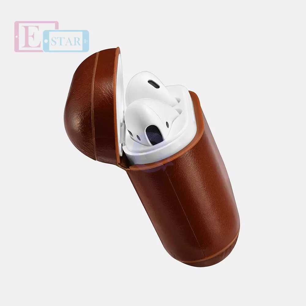 Чохол Icarer Vintage Leather Protective Case для навушників Apple AirPods Brown (Коричневий) IAP001