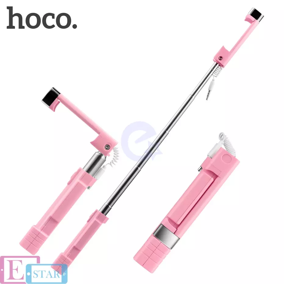 Монопод для селфи Hoco K3A Beauty Lightning Interface Pink (Розовый)