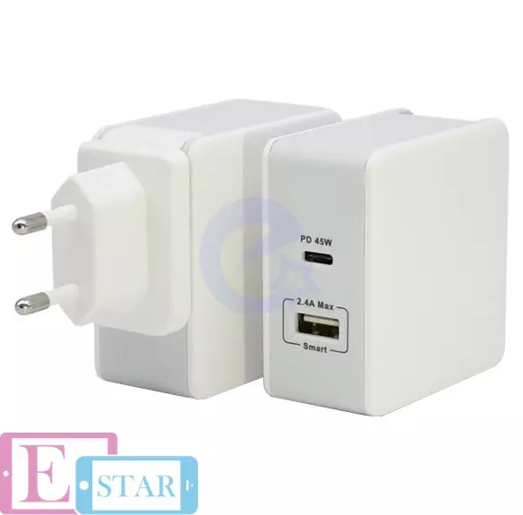 Сетевое зарядное устройство T-PHOX 57W Fast Charge - TYPE-C PD 45W+USB 12W White (Белый) Apace Wall 57W