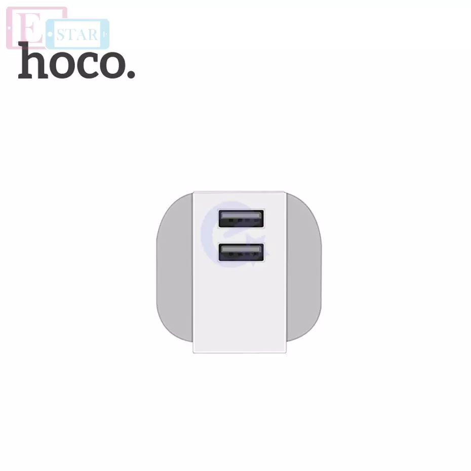 Мережева зарядка для смартфона Hoco C23A Haoke 2USB White (Білий)