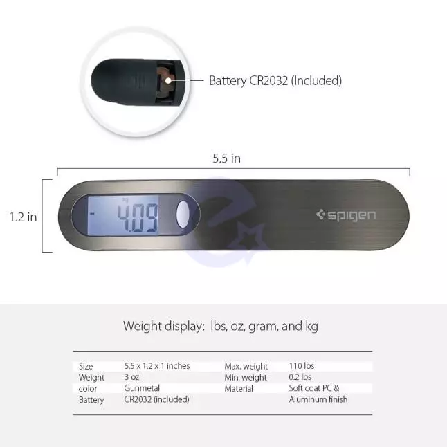 Цифровые весы Spigen Luggage Scale E500 Black (Черный)