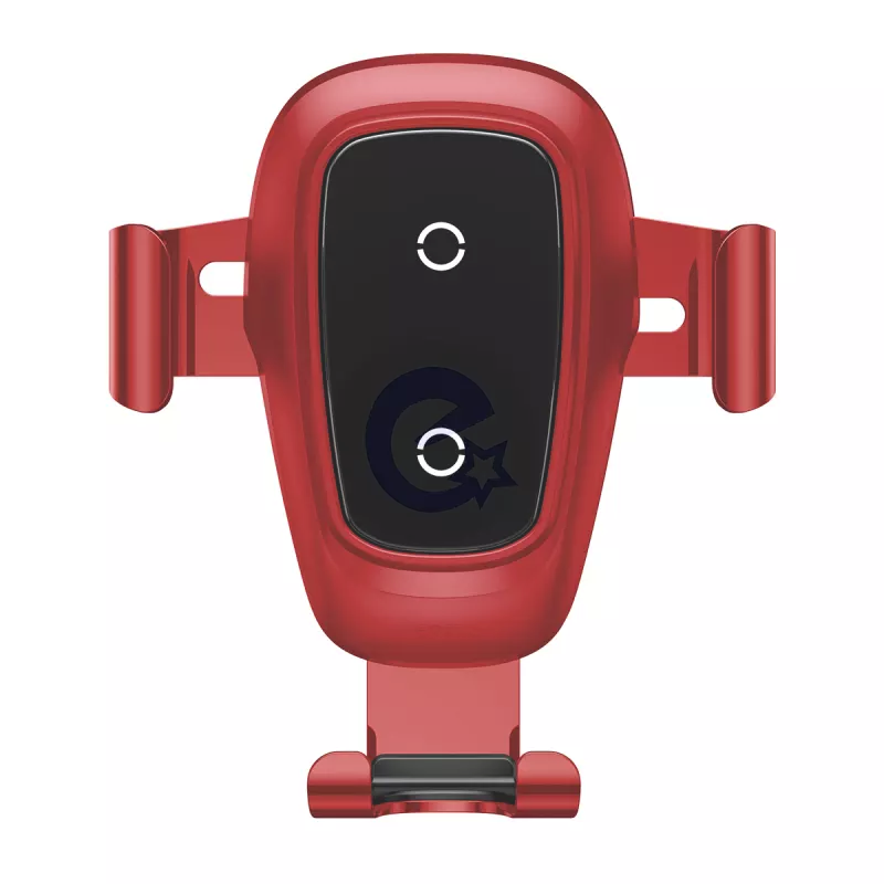 Автомобильный держатель с беспроводной зарядкой Baseus Metal Wireless Charger Gravity Car Mount (Air Outlet Version) Red (Красный)