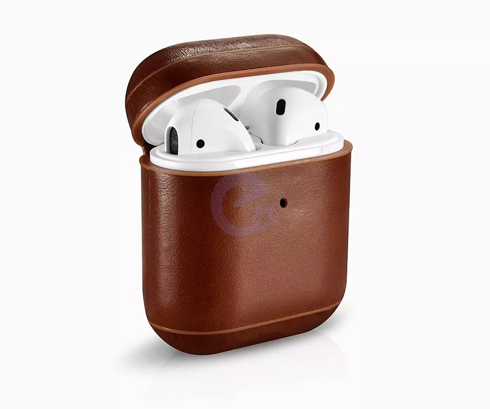 Чехол Icarer Vintage Leather Airpods Protective Case with LED Indicator Hole Brown (Коричневый) IAP031