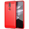 Чехол бампер для Nokia 2.4 iPaky Carbon Fiber Red (Красный) 