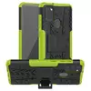 Противоударный чехол бампер для Samsung Galaxy A21s Nevellya Case (встроенная подставка) Green (Зеленый) 