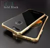 Чехол бампер для iPhone 7 Luphie Luxurious Tempered Glass Black / Gold (Черный / Золотой) 
