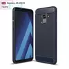 Чехол бампер Ipaky Carbon Fiber для Samsung Galaxy A8 2018 Navy Blue (Синий)