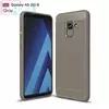 Чехол бампер Ipaky Carbon Fiber для Samsung Galaxy A8 2018 Grey (Серый)