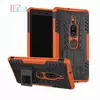 Противоударный чехол бампер для Sony Xperia XZ2 Premium Nevellya Case (встроенная подставка) Orange (Оранжевый) 