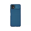 Противоударный чехол бампер для Samsung Galaxy A22 5G Nillkin CamShield (шторка на камеру) Blue (Синий) 