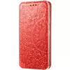 Кожаный чехол книжка GETMAN Mandala (PU) для Xiaomi Redmi Note 10 Pro / 10 Pro Max Красный