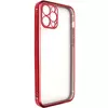 Прозрачный силиконовый чехол глянцевая окантовка Full Camera для Apple iPhone 12 Pro Max (6.7"") Красный